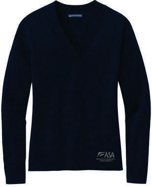 ASA Women's Brooks Brothers Cotton Stretch Navy V-Neck Sweater