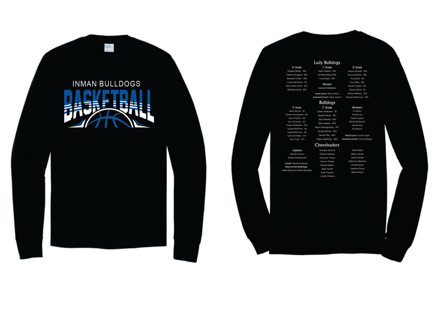 Inman Middle School Basketball Black Long Sleeve