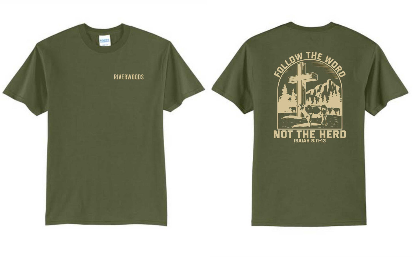 Riverwoods Church Olive Follow the Word Short Sleeve