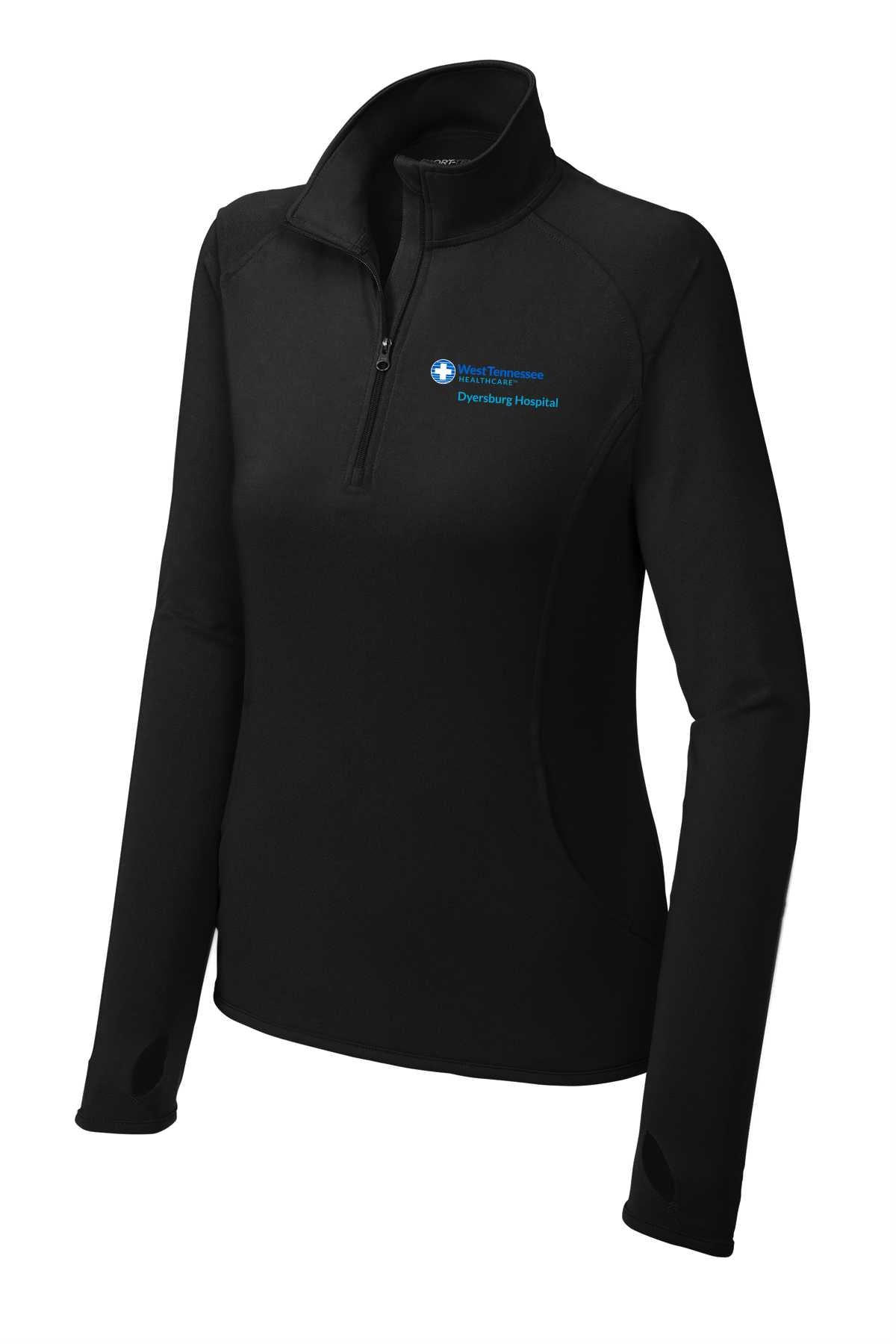 WTH Ladies Sport Wick Stretch 1/ 4 Pullover- Black