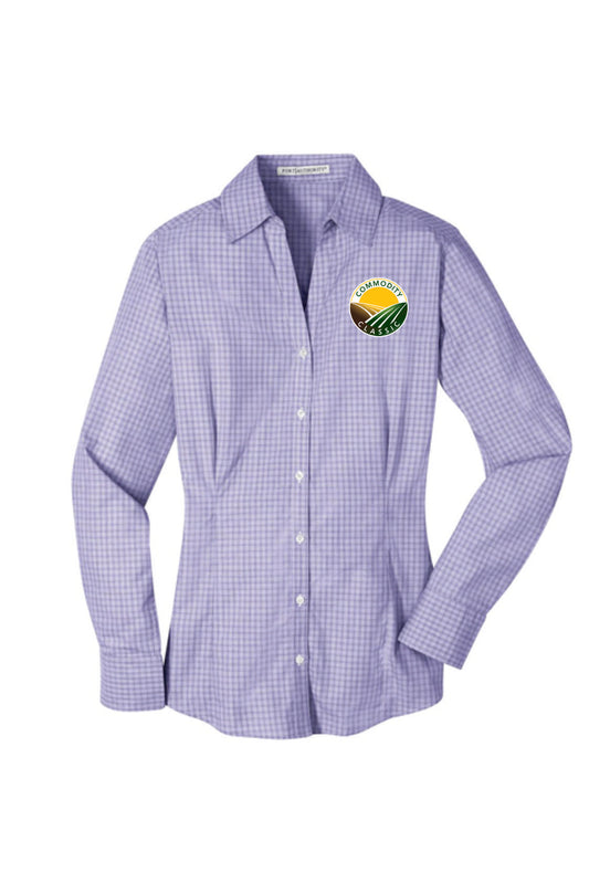 Commodity Classic Ladies' Purple Plaid Long Sleeve Shirt