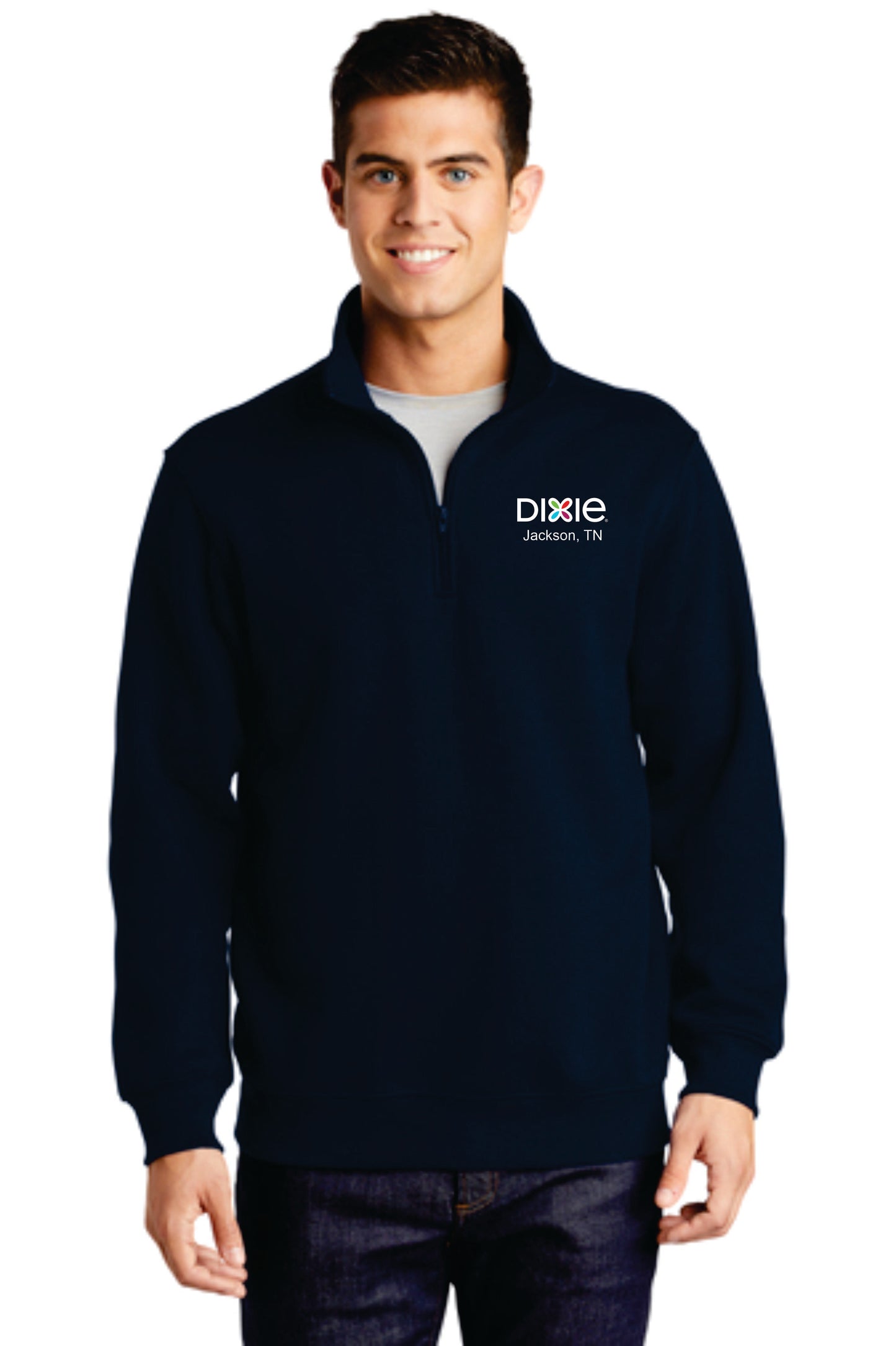 Dixie 1/4 Zip Cadet Collar Sweatshirt