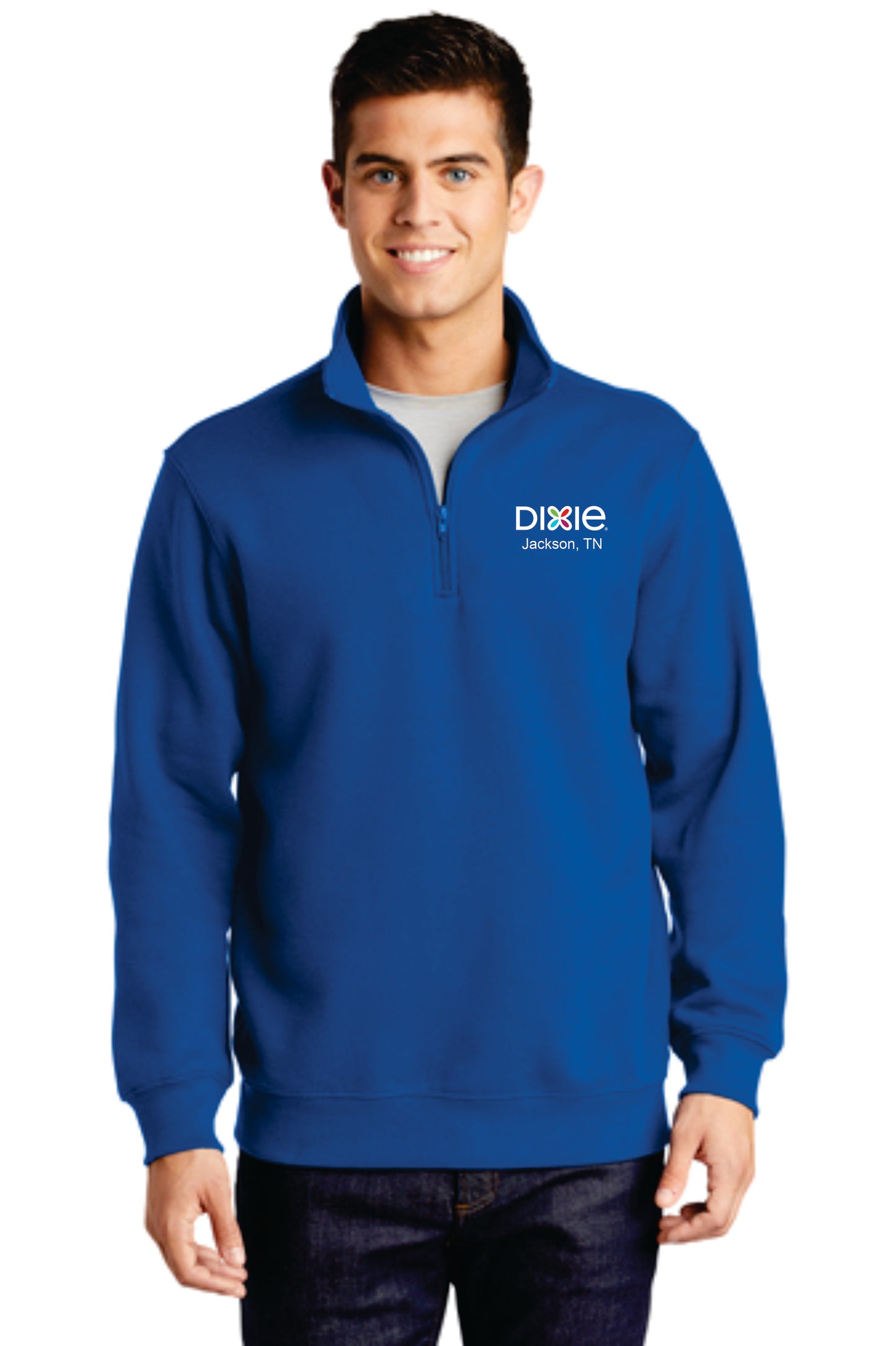Dixie 1/4 Zip Cadet Collar Sweatshirt