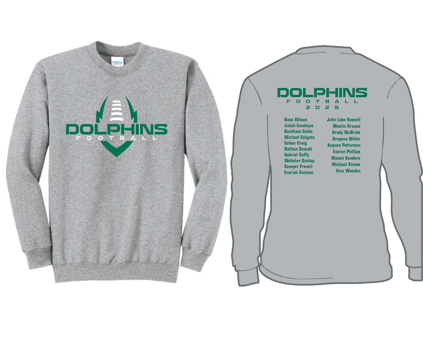 Dolphins Football Crewneck Sweatshirt