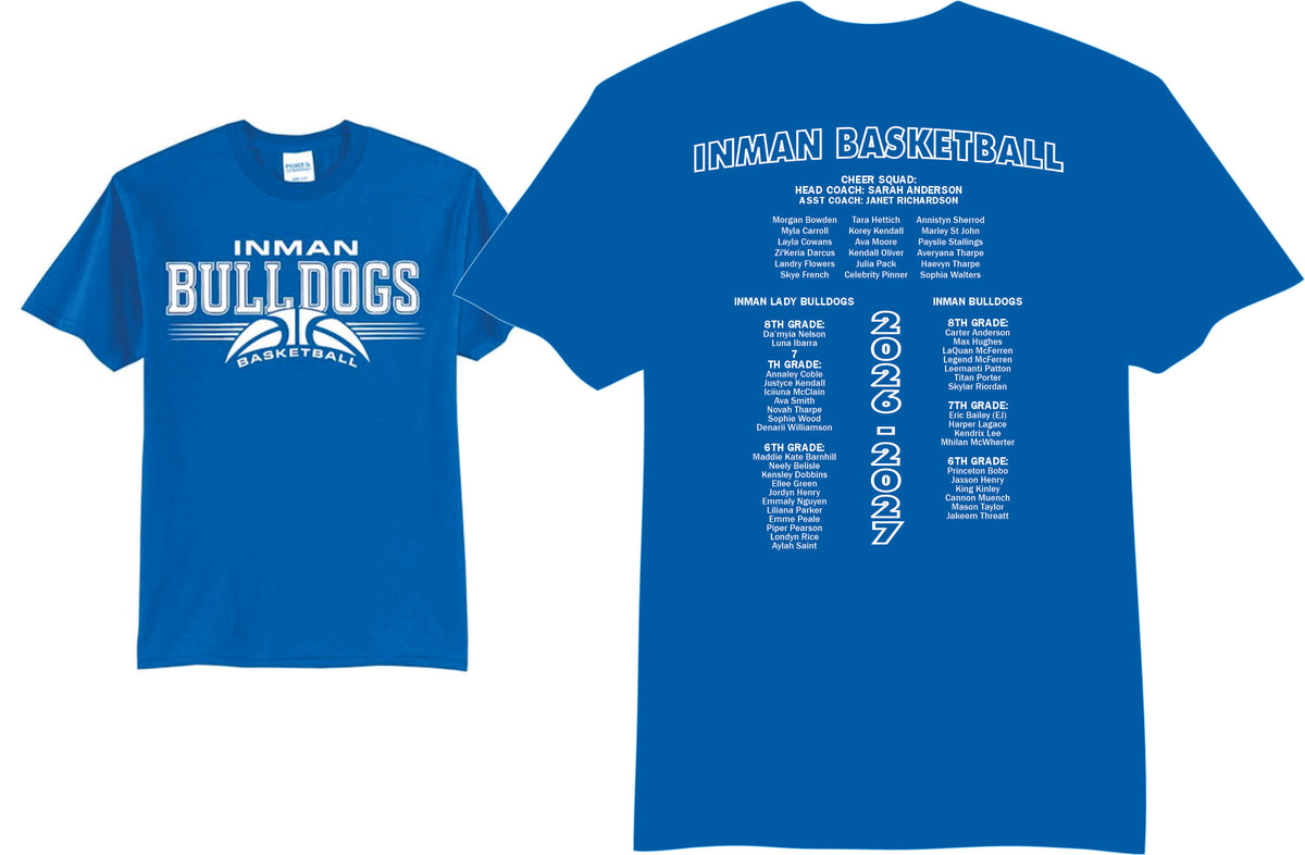 Inman Basketball roster T-shirt