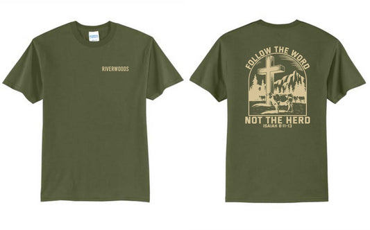 Riverwoods Church Olive Follow the Word Short Sleeve