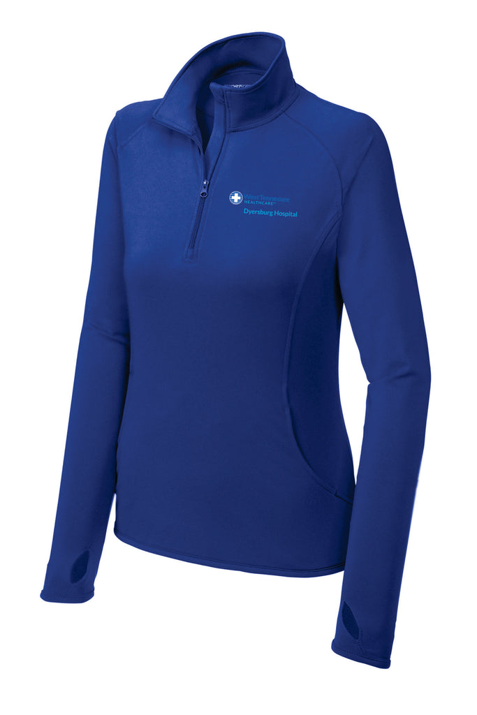 WTH Ladies Sport Wick Stretch 1/ 4 Pullover- Royal